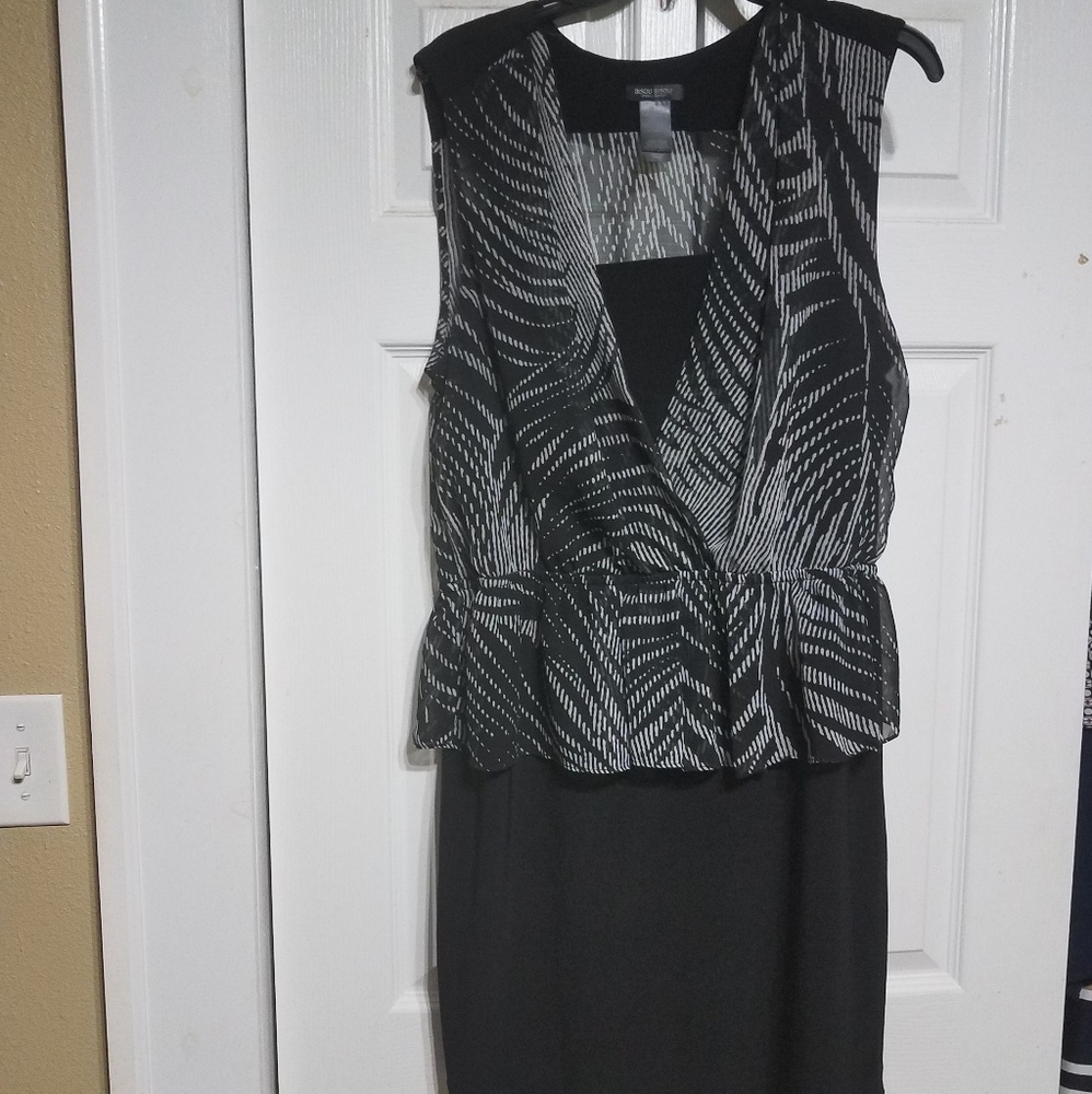 Black and white peplum dress